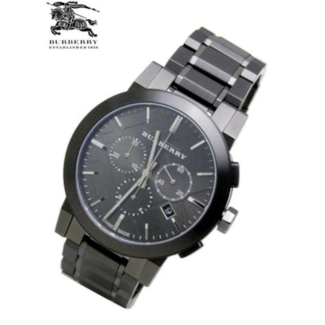 burberry chronograph men's dark nickel stainless steel watch bu9354|burberry chronograph black dial.